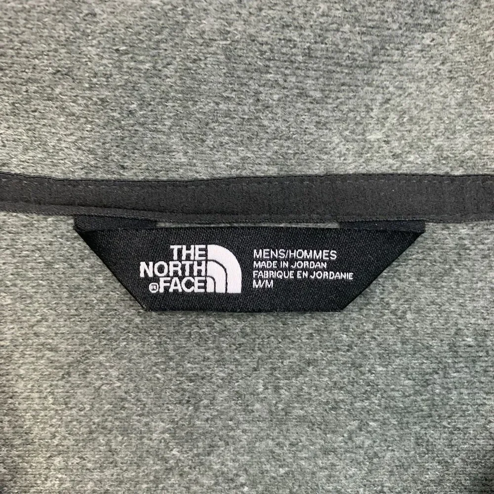 The North Face Sweatshirt Mens M Medium Grey Heathered Quarter‎ Zip Chest Logo